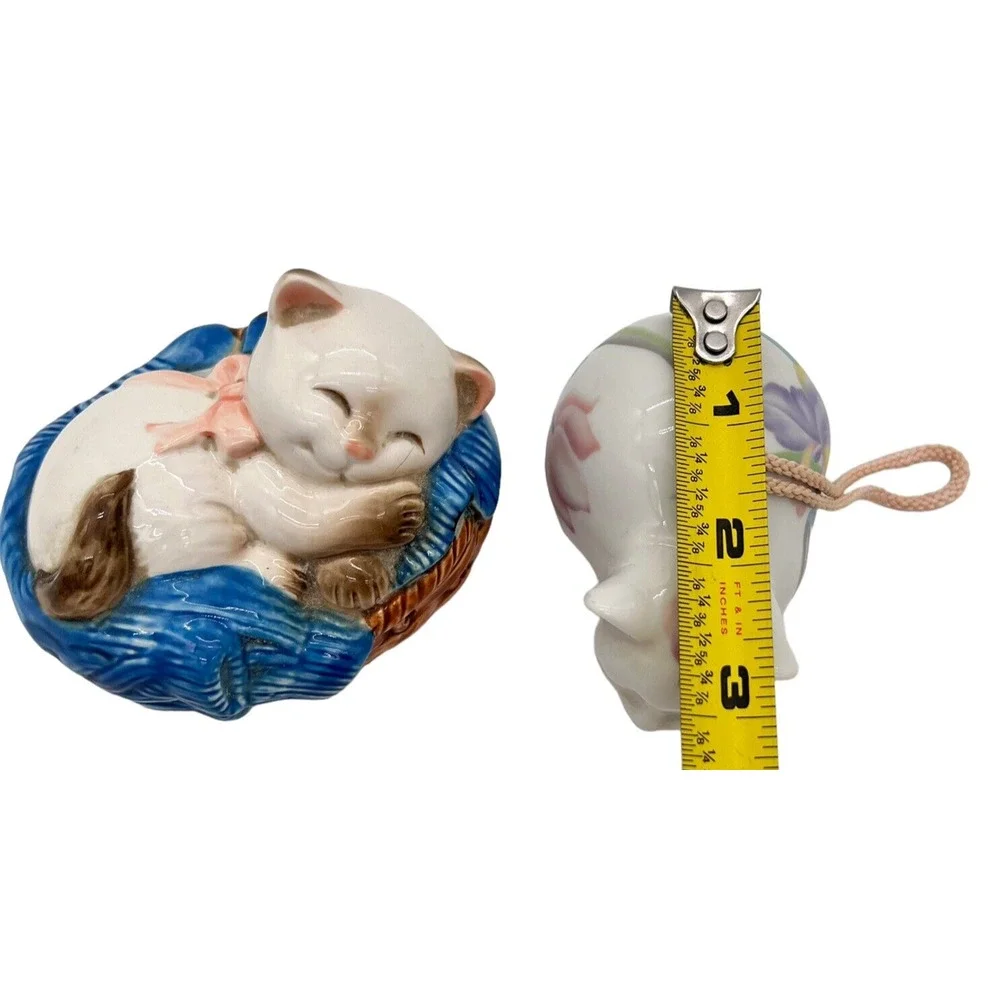 VTG 80s Avon Potpourri Holders Room Deodorizers Pair Kittens Porcelain Japan